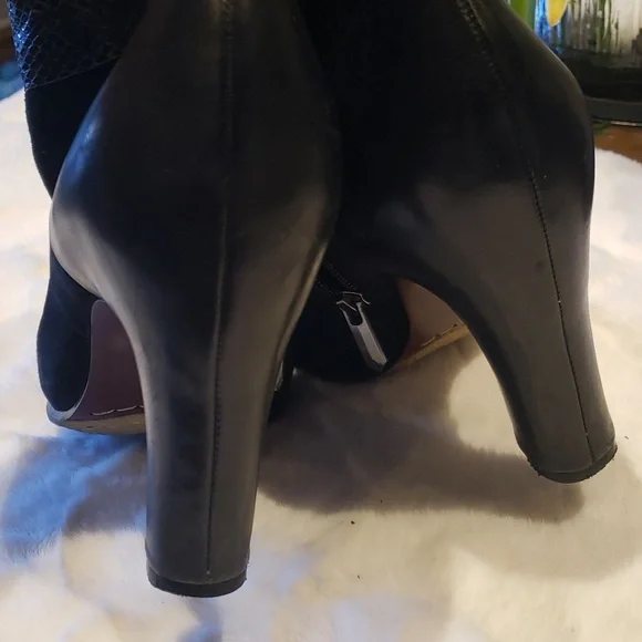 Sam Edelman 10 black sway with leather heels ankle shoes - Picture 3 of 7